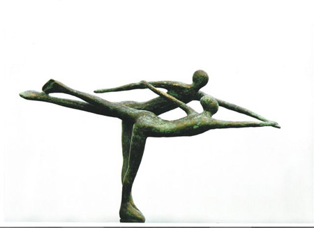 Bronzen beelden - Ijsdanspaar Belusova-Protopopov