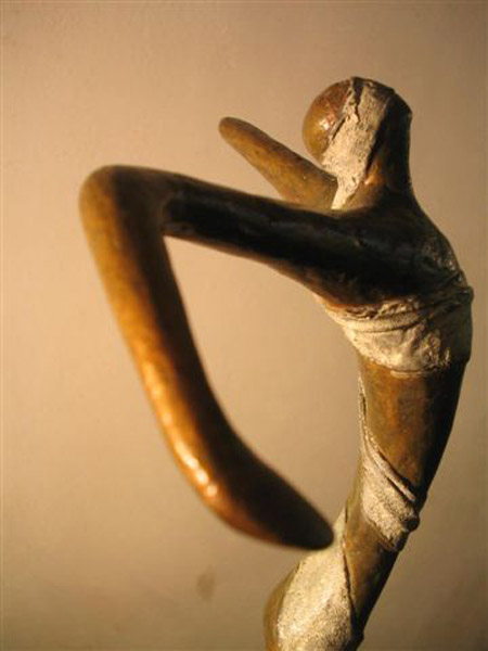 Bronzen beelden - Strandvrouw- detail